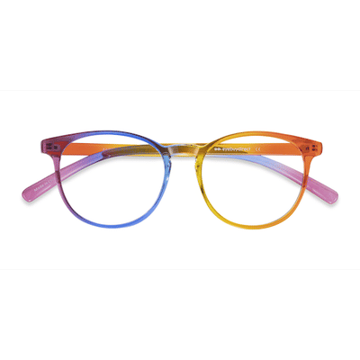 Unisex s round Rainbow Plastic Prescription eyeglasses - Eyebuydirect s Rainbow