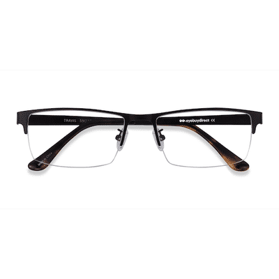 Male s rectangle Black Metal Prescription eyeglasses - Eyebuydirect s Travis