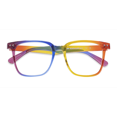 Unisex s square Rainbow Plastic Prescription eyeglasses - Eyebuydirect s Freedom