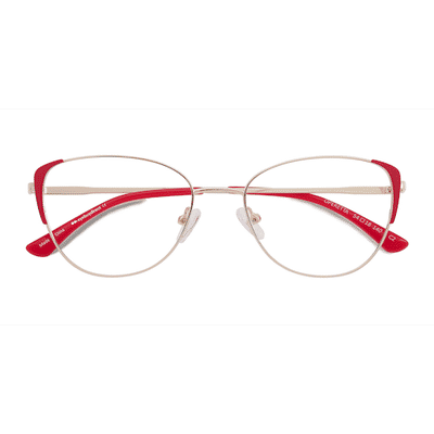 Female s horn Gold Burgundy Metal Prescription eyeglasses - Eyebuydirect s Operetta