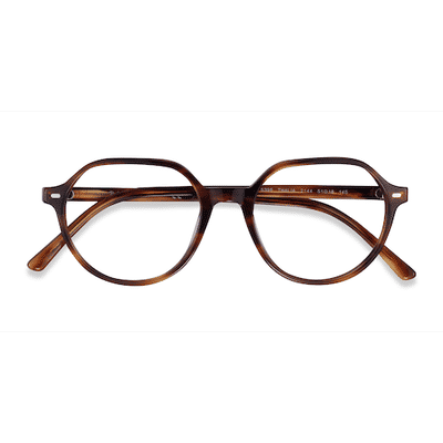 Unisex s geometric Striped Acetate Prescription eyeglasses - Eyebuydirect s Ray-Ban RB5395 Thalia