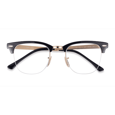 Unisex s browline Black Gold Metal Prescription eyeglasses - Eyebuydirect s Ray-Ban RB3716VM