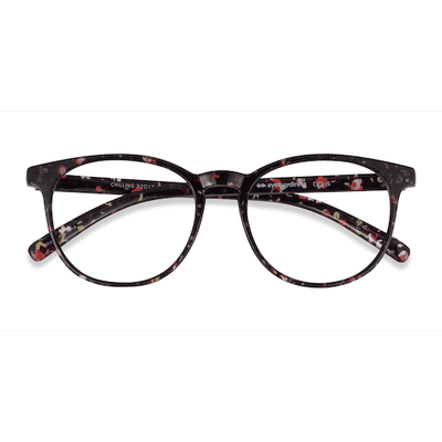 Female s round Red/Floral Plastic Prescription eyeglasses - Eyebuydirect s Chilling