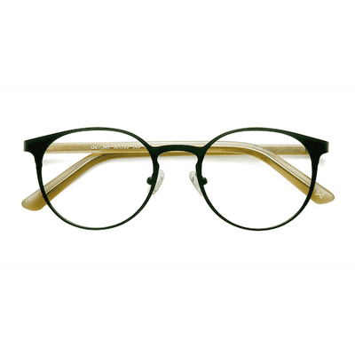 Unisex s round Black Steel/Acetate Acetate, Metal Prescription eyeglasses - Eyebuydirect s Outline