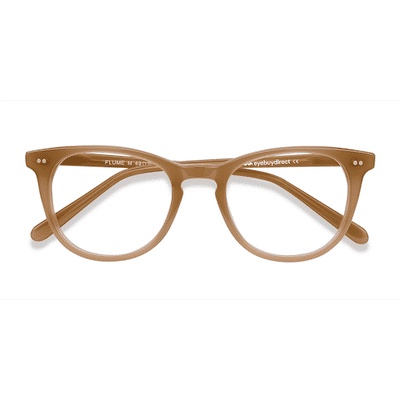 Unisex s round Taupe Acetate Prescription eyeglasses - Eyebuydirect s Flume