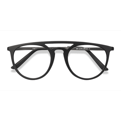 Unisex s aviator Matte Black Plastic Prescription eyeglasses - Eyebuydirect s Fiasco