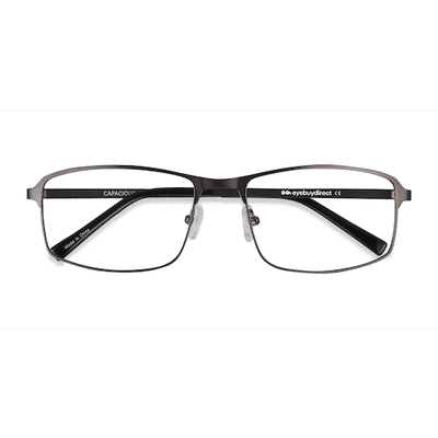 Male s rectangle Matte Gunmetal Metal Prescription eyeglasses - Eyebuydirect s Capacious