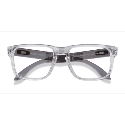 Male s rectangle Polished Clear Plastic Prescription eyeglasses - Eyebuydirect s Oakley Holbrook Rx