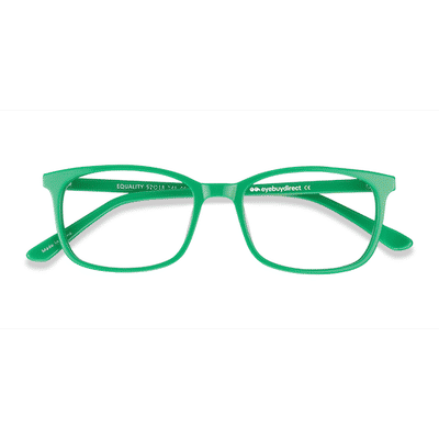 Unisex s rectangle Green Acetate Prescription eyeglasses - Eyebuydirect s Equality