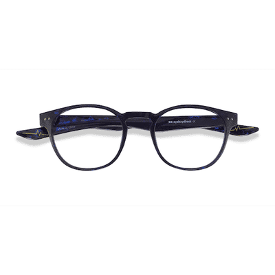 Unisex s round Blue Tortoise Plastic Prescription eyeglasses - Eyebuydirect s Trinity