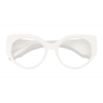 Female s horn White Acetate Prescription eyeglasses - Eyebuydirect s Salon