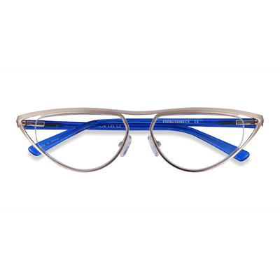 Female s geometric Gold Metal Prescription eyeglasses - Eyebuydirect s Loom