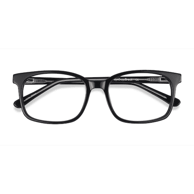 Unisex s rectangle Black Acetate Prescription eyeglasses - Eyebuydirect s Claudia