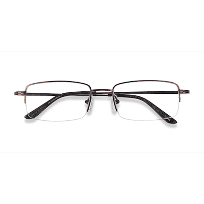 Unisex s rectangle Coffee Titanium Prescription eyeglasses - Eyebuydirect s Graphic