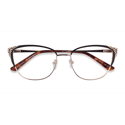 Female s horn Black Gold Metal Prescription eyeglasses - Eyebuydirect s Ines