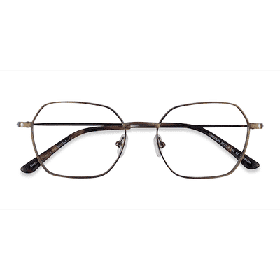 Unisex s geometric Bronze Titanium Prescription eyeglasses - Eyebuydirect s Kingston