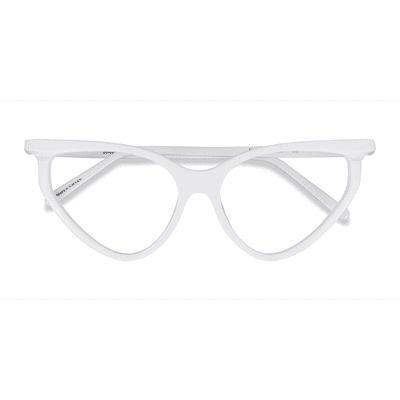 Female s horn White Acetate Prescription eyeglasses - Eyebuydirect s Siamese