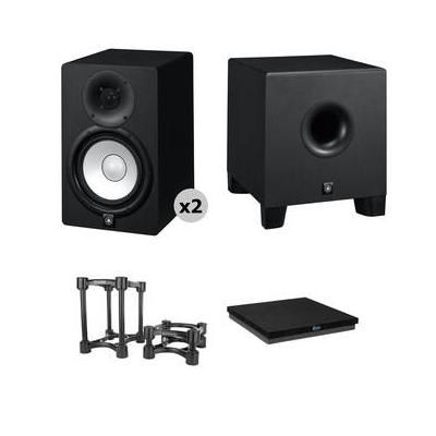 Yamaha HS7 Powered Studio Monitors and HS8S Subwoofer with Isolation Stands Kit HS7