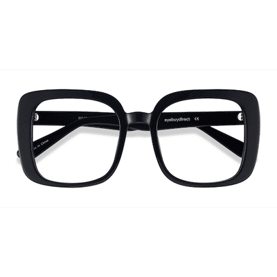 Female s square Black Acetate Prescription eyeglasses - Eyebuydirect s Heather