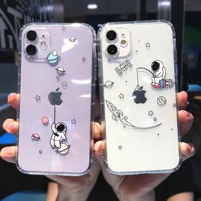 Cute Astronaut Planet Star Phone Case For iPhone 16 14 13 12 11 15 Pro Max Plus 13Mini X XS XR SE3