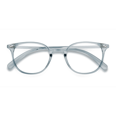 Unisex s round Clear Blue Plastic Prescription eyeglasses - Eyebuydirect s Hubris