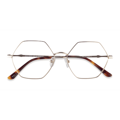 Unisex s geometric Gold Titanium Prescription eyeglasses - Eyebuydirect s Esto