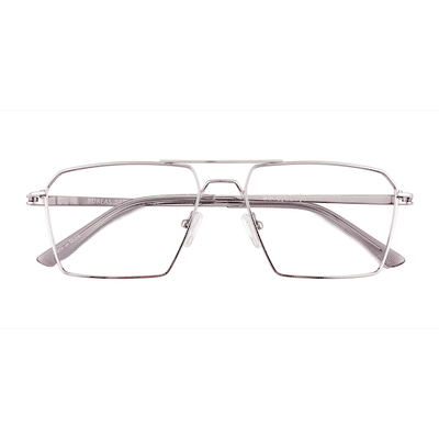 Male s aviator Shiny Silver Titanium Prescription eyeglasses - Eyebuydirect s Boreas