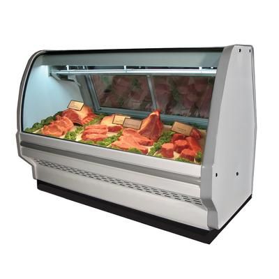 Howard-McCray SC-CMS40E-4C-LED 51 1/2" Full Service Red Meat Case w/ Curved Glass - 1 Level, 115v, White