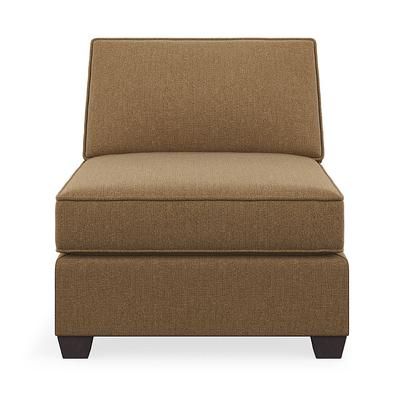 Addison Upholstered Sectional Collection - Build Your Own, Armless Chair, Armless Chair/Heathered Basketweave Caramel - Grandin Road
