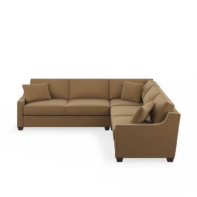Addison Upholstered Sectional Collection - Pre-Configured, 3 Piece Sectional, 3 Piece Sectional / Heathered Basketweave Caramel - Grandin Road