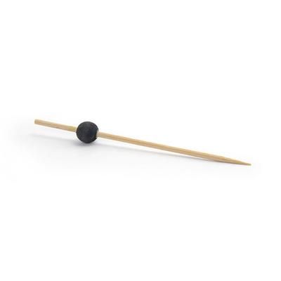 Front of the House AST014BKB82 4 1/2" Bamboo Ball Pick, Black, Case of 6