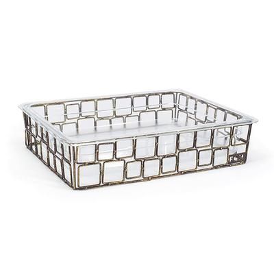 Front of the House BHO113GOI20 Rectangular Ice Housing / Pan Set - 12 1/2" x 10" x 6", Iron, Copper