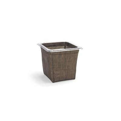 Front of the House BHO133COV21 Rectangular Ice Housing / Pan Set- 7" x 6 1/2" x 5 3/4", Woven Vinyl, Mesh Copper, Brown