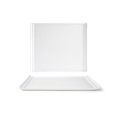 Front of the House DOS022WHP22 Rectangular Nouvelle Plate - 12" x 10", Porcelain, White, Case of 6