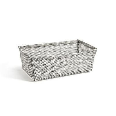 Front of the House RBA004GYV22 Rectangular Metroweave Woven Basket - 8 1/2" x 5", Vinyl, Mesh Grey, Gray, Case of 6