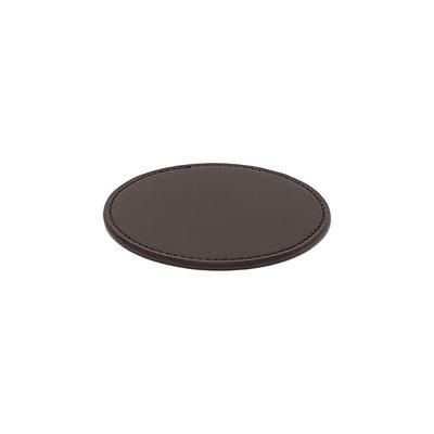 Front of the House XCO006BRL26 4" London Beverage Coaster - Faux Leather, Brown, Case of 48