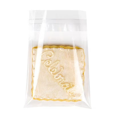 Small Square Adhesive Flap Clear Bag For Cookies Candy and Treats Bag Size: 3 1/4" x 3 1/4" 100 Bags Crystal Clear Bags