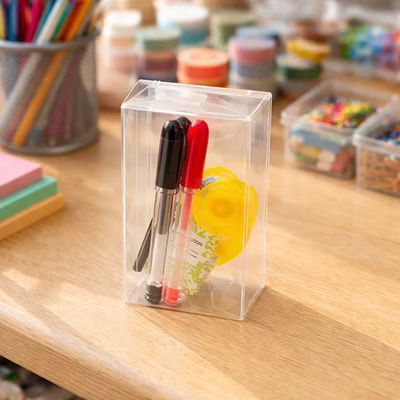 Business Card Sized Crystal Clear Boxes for Business Cards Box Size: 2 1/8" x 13/16" x 3 5/8" 25 Boxes Crystal Clear Boxes