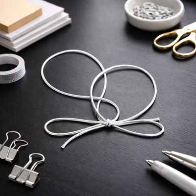 Metallic Silver Stretch Loops 14" 50 pack