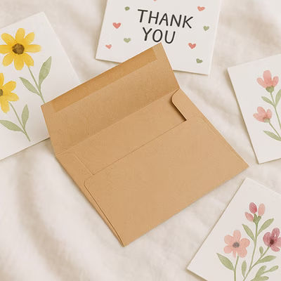 A7 7 1/4" x 5 1/4" Brown Bag Envelopes 50 Pieces