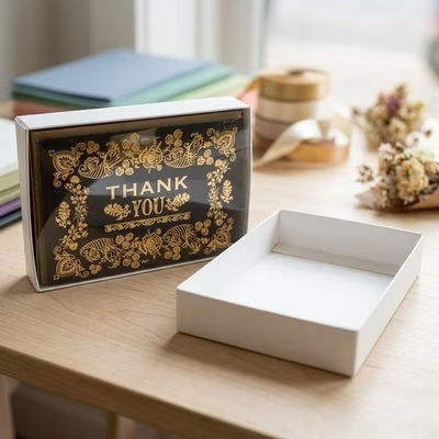 White Paper Box Bottom 3 3/4" x 1" x 5 3/8" 25 pack