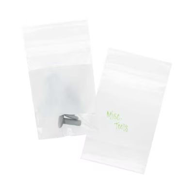 LDPE Zip Bags, 2 mil White Block 2" x 3" 100 pack