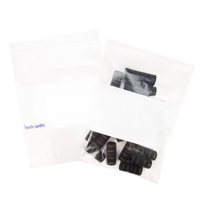 LDPE Zip Bags, 2 mil White Block 9" x 12" 100 pack