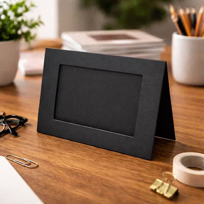5 1/8" x 7" Black Frame Card with 3 1/2" x 5 1/2" Rectangle Cut for 4" x 6" print 25 Pieces