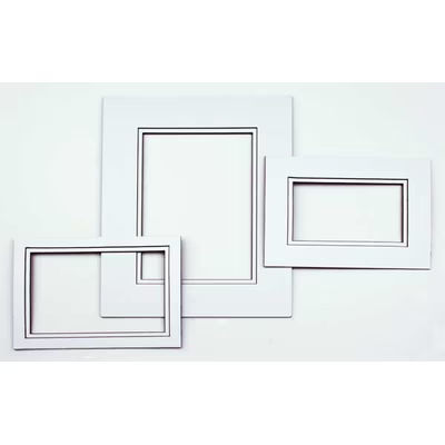 11" x 14" Double Mat White/Black Core 7 5/8" x 9 5/8" Inner Cut 10 pack