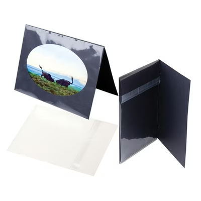 A2 Size Greeting Card Crystal Clear Protective Card Slip Covers - Pre-Creased with Adhesive Bag Size: A2 4 1/4" x 5 9/16" 100 Bags