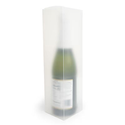 Frosted Wine Box with a Pop & Lock Bottom 3 3/8" x 3 3/8" x 12 5/8" 25 pack