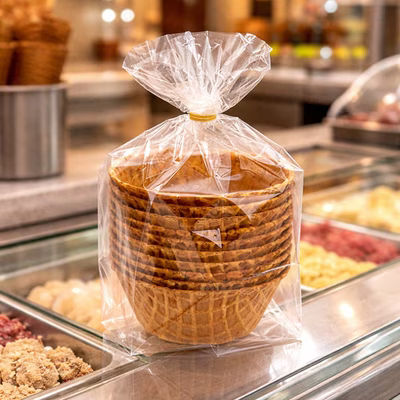 Clear Cookie Bags High Clarity Gusset Bags 4" x 4" x 9" 100 Pieces