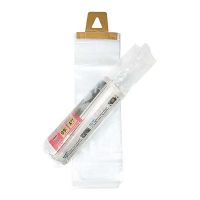 Newspaper Bags with Carboard Hanger Clear 6" x 19" 100 Pieces
