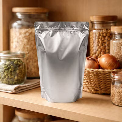 XXL Odor Proof Gusset Zip Pouch Bags Metallic Silver - High Barrier Holds 2 lbs. Size: 9" x 4 3/4" x 13 1/2" 100 Bags Pouches